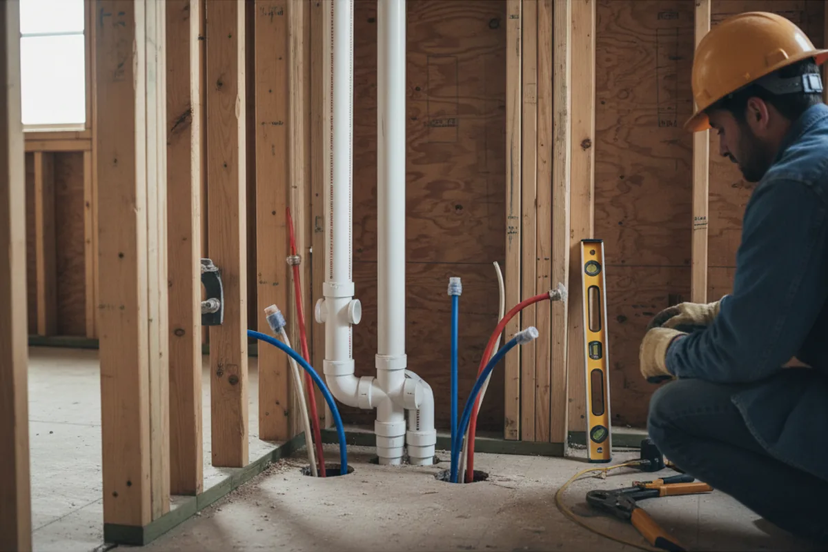 Drain and supply rough-in during Leak Detection in Paradise Valley