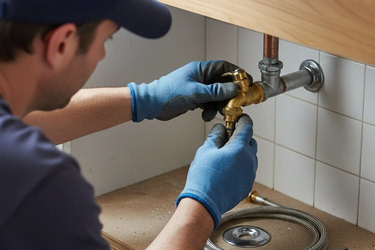 Shutoff valve and fitting work during Burst Pipe Repair in Paradise Valley